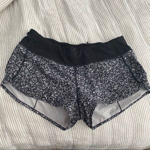 floral black and white lulu shorts